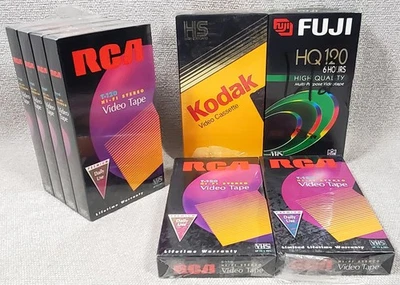 8 Sealed Blank VHS VIDEO TAPES T-120 HQ120 RCA, FUJI, Kodak up to 6 Hours - Image 1 of 3