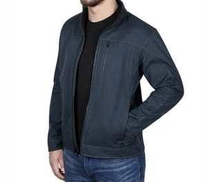 Kirkland Signature Men's Medium 3-Layer Water Resistance Jacket Dark Blue Zip Up - Picture 1 of 11