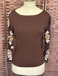 Vintage Damen Häkelärmel Granny Square Steampunk Fee launisch Top Small - Bild 1 von 7