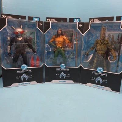McFarlane DC Multiverse Aquaman Lote De 3 Arraia Negra King Korday & Aquaman Novo  - Imagem 1 de 4