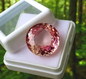 Padparadscha Sapphire Round Cut 33-35 Ct Natural Loose EGL Certified Gemstone - Picture 1 of 5