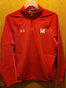 Under Armour Maryland Terrapins Quarter 1/4 Zip Jacket Men's Large Red NWT - Picture 1 of 10