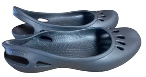 Crocs Malindi Ballet Womens Flat Slingback Black Sandals Slip On Shoes~Sz 11 - Picture 1 of 4