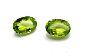 Pair of 2.03 Carat Oval Shape 7x5 mm Brazilian Peridot , Loose Stone - Picture 1 of 8