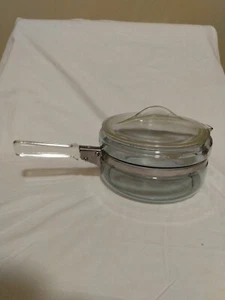 Vintage Pyrex Glass Flameware Sauce Pan Pot con coperchio di bloccaggio 6323B 1,5 quarto - Foto 1 di 8