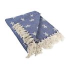  4TH of July Patriotic Throw Blanket with Decorative 50x60" Nautical Blue