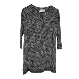 Chico's Zenergy 0 (Women's 4) Tunic Pullover Sweater Stretch Knit Black & White - Picture 1 of 5