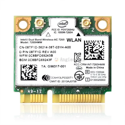 intel wireless-ac 7260HMW WiFi+BT 4.0  module Card For Dell Latitude E7440 E7240 - Image 1 of 4
