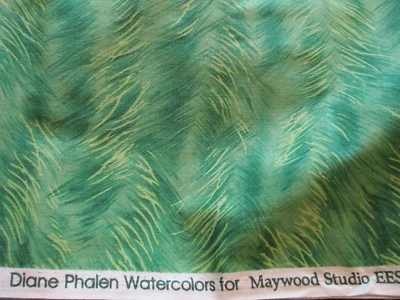 2 Yards Shades of Green Cotton Fabric Watercolors Maywood Studios  - Image 1 of 2