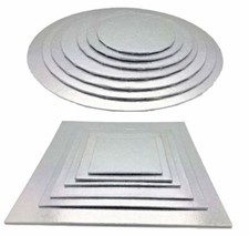 Tavole da esposizione torta rotonda argento di qualità pellicola bordo girato 2 mm spessore TUTTE LE TAGLIE