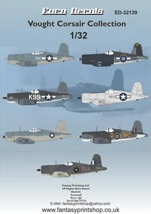 EURO AUFKLEBER VOUGHT CORSAIR SAMMLUNG WASSERRUTSCHE TRANSFERS ED32139 MASSSTAB 1/32 - Bild 1 von 9