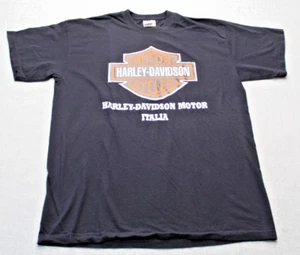 Harley Davidson Motor Italia Schwarz Baumwolle T-Shirt Herren L - Bild 1 von 9