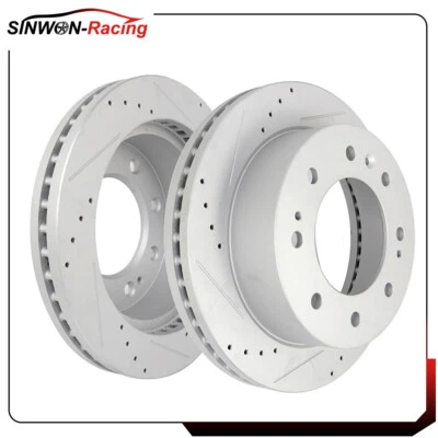 Front Brake Discs Rotors For Chevrolet Suburban 3500 HD 16-18 Vented and Drilled - Image 1 of 4