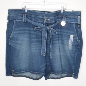 Lane Bryant Womens Jean Shorts Plus Size 24 Blue Mid-Rise Girlfriend Flex Waist - Picture 1 of 6