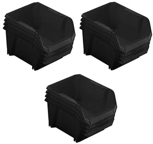 STST55304B 4 Stück # 3 9" Schwarz Poly Aufbewahrungsbehälter - 3er Pack (12 Behälter) - Bild 1 von 2