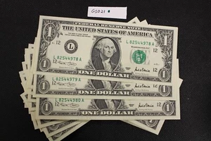 2001 $1 Federal Reserve Note - L - San Francisco 1 of 23 Consecutive Notes GS021 - Picture 1 of 13