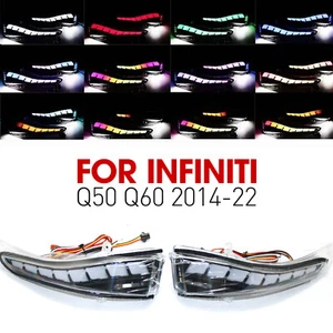 RGB LED Side Mirror Turn Signal Light for Infiniti Q50 Q60 2014-2022 - Picture 1 of 18