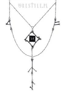 Restyle Runes & Bones Necklace Pendant Spirit Onyx Goth Wiccan Occult Jewelry - Picture 1 of 3