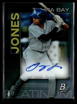 2020 Bowman Platinum Top Prospect Autographs Greg Jones Auto Tampa Bay Rays - Image 1 of 2