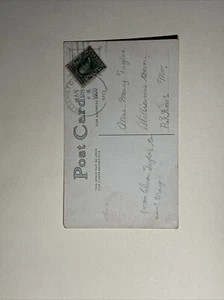 1902 Series One Cent Benjamin Franklin Stamp With Jan 28 1909 Post Card - Picture 1 of 3