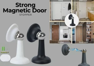 Magnetic Door Stop Holder Catch Stops Hook Wedge Stainless Steel Door Stopper UK - Picture 1 of 8