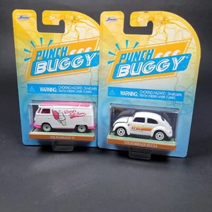 1:64 Jada Punch VW Van White/Pink Darryl's Diecast VOLKSWAGEN T1 & VW BEETLE.NEW - Picture 1 of 4