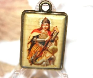 Custom Rosary Medal Part/Color/Rosary Making/St. George/Vintage Reproduction - Picture 1 of 2