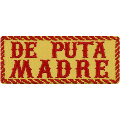 Aufnäher De puta madre Biker Aufbügler Rock Patch/Bügelbild/Applikation gelb - Bild 1 von 4
