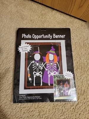 Halloween Skeletons Photo Opportunity Banner 40in x 50in (101.6 cm x 127 cm) - Image 1 of 2