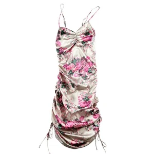For Love & Lemons XS Palais Floral Satin Ruched Cami Dress Spaghettiträger Mini - Bild 1 von 11