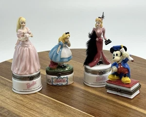 PHB Porcelain Hinged Trinket Box Alice In Wonderland Barbie Mickey - READ! - Picture 1 of 11