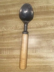 Vintage Aluminum Ice Cream Scoop Spoon with Wooden Handle 7.75” Length - Picture 1 of 6