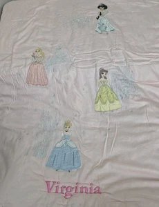 Pottery Barn Kids Disney Princess Castles Toddler Quilt 34"x48" Personalized - Picture 1 of 21