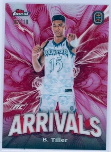 2022 TOPPS FINEST OTE BRYSON TILLER ARRIVALS Red Pink Refractor /10 - Picture 1 of 2