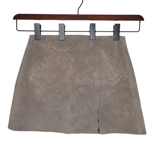 BLANKNYC tan suede leather mini skirt with pockets - 26 - Picture 1 of 5