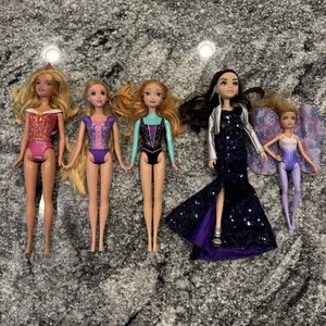 Lot of 5 Mattel Disney Princess, Mckeyla & Barbie Fairy Dolls Mixed 2011-2015 - Picture 1 of 18