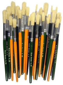 MAJOR BRUSHES - Berus Cat Bulu Babi Hujung Bulat dengan Pemegang Pendek (Pek 30 - Picture 1 of 1
