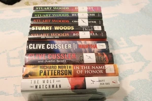 Mystery Novels Lot of 9 Hardcover Thrillers: Woods, Cussler, Patterson, Och Dag - Imagen 1 de 10