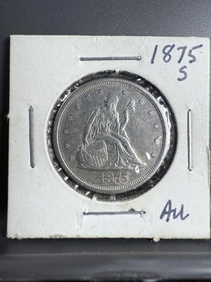 Sharp 1875 - S Twenty Cent Piece. Silver 20C - Image 1 of 4