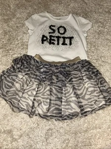 Crazy 8 Top Paired With Matching Tutu Skirt, Top Size 3T, Skirt Size 24M EUC - Picture 1 of 8