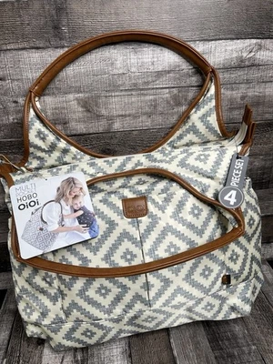  NUEVO Bolso de Pañales OiOi Hobo Bolso Grande Gris Azteca Multibolsillo Foto 1 de 4