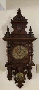 Antiguo reloj de pared regulador de péndulo alemán Junghans ¡con gong para restaurar! - Imagen 1 de 23