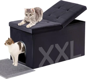 Katzentoilette Gehege Möbel versteckt extra groß, Lift Design Deckel Samt ca - Bild 1 von 6