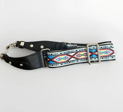 吉他表带阿兹特克部落图案几何图案全新无标签黑色红色蓝色白色相机 — 第 1/3 张图片