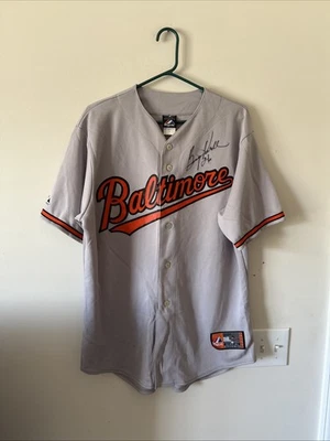 Men’s Majestic Boog Powell #26 Signed Baltimore Orioles Grey Jersey Sz L - Image 1 of 4