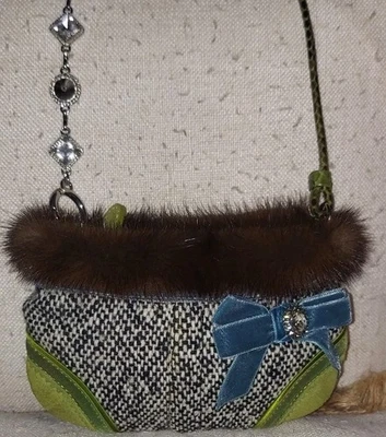 Coach RARE Collectable Vintage Inspired Mini Bag with Fur & Extension - Image 1 of 4