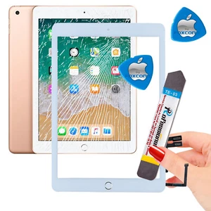 KIT Vitre Tactile iPad 6 - 2018 A1893 Blanc Écran Verre PREMIUM Adhésif Assemblé - Photo 1/9