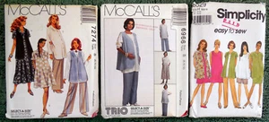 LOT 3 PATTERNS MATERNITY 1990'S ENSEMBLE MIX/MATCH DRESS JUMPER PANTS 6-12 UNCUT - Picture 1 of 7