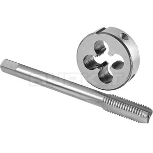 Juego de grifo y troquel 5/16"-18 UNC mano izquierda, grifo de hilo 5/16 x 18 UNC y troquel redondo - Imagen 1 de 6
