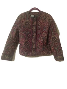 Vera Bradley Cropped Indiana Quilted Retired Pattern Paisley top Jacket Womens S - Picture 1 of 10